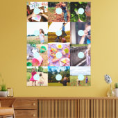 独自の12枚の写真を追加するカスタマイズ可能なカードフォトPri キャンバスプリント (インサイチュ (リビング))