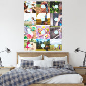 独自の12枚の写真を追加するカスタマイズ可能なカードフォトPri キャンバスプリント (インサイチュ (寝室))