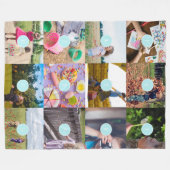 独自の12枚の写真を追加するカスタマイズ可能なカードフォトPri フリースブランケット (正面(横))