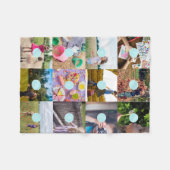 独自の12枚の写真を追加するカスタマイズ可能なフリースブランケット フリースブランケット (正面(横))