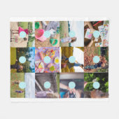 独自の12枚の写真を追加するカスタマイズ可能なフリースブランケット フリースブランケット (正面(横))