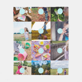 独自の12枚の写真を追加するカスタマイズ可能なフリースブランケット フリースブランケット