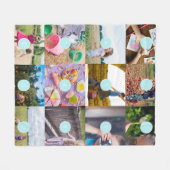 独自の12枚の写真を追加するカスタマイズ可能なフリースブランケット フリースブランケット (正面(横))