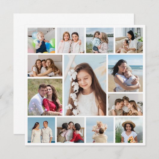 独自の13フォトコラージフラットカードの作成 (正面/裏面)