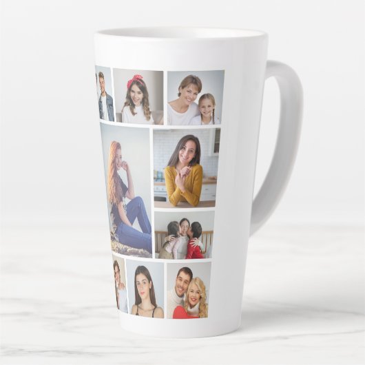 独自の13フォトコラージュを作成 カフェラテマグ (右アングル)