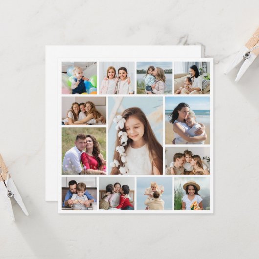 独自の13フォトコラージュを作成 カード (正面/裏面インサイチュ)