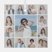 独自の13フォトコラージュを作成 ガラスオーナメント (正面)