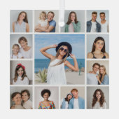 独自の13フォトコラージュを作成 ガラスオーナメント (裏面)