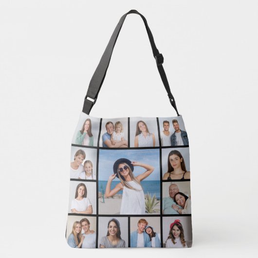 独自の13フォトコラージュを作成 クロスボディバッグ (裏面)