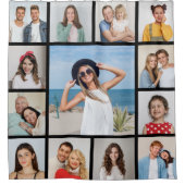 独自の13フォトコラージュを作成 シャワーカーテン (正面)