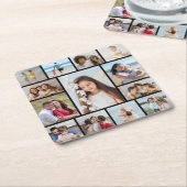 独自の13フォトコラージュを作成 スクエアペーパーコースター (アングル)