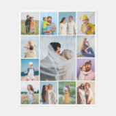 独自の13フォトコラージュを作成 フリースブランケット (正面)