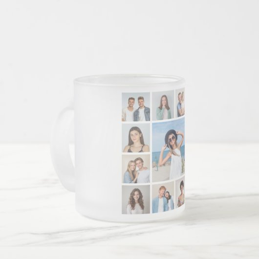 独自の13フォトコラージュを作成 フロストグラスマグカップ (正面左)