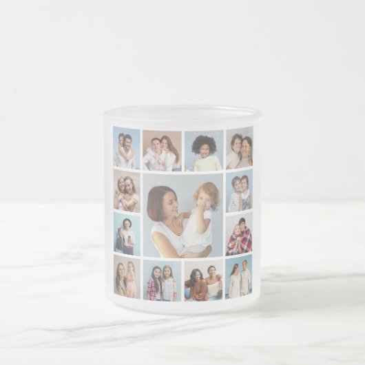独自の13フォトコラージュを作成 フロストグラスマグカップ (中央)