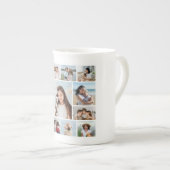 独自の13フォトコラージュを作成 ボーンチャイナマグカップ (正面右)