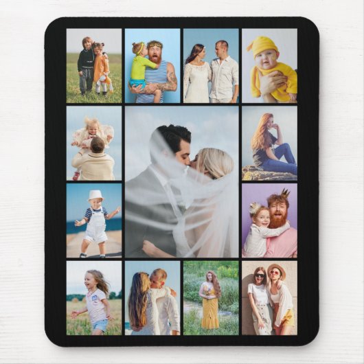 独自の13フォトコラージュを作成 マウスパッド (正面)