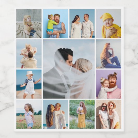 独自の13フォトコラージュを作成 ワインラベル (シングルラベル)