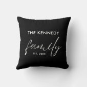 独自の13家族のフォトコラージュを作成する黒 クッション (裏面)