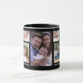 独自の13家族のフォトコラージュを作成する黒 マグカップ (中央)