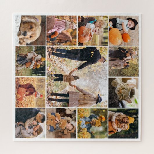 独自の13枚のフォトコラージュを追加 ジグソーパズル (横)