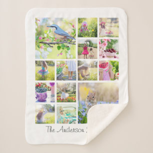 独自の14ファミリカスタムフォトコラージュを作成 シェルパブランケット