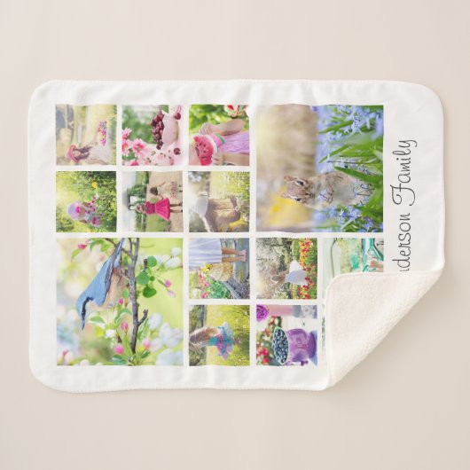 独自の14ファミリカスタムフォトコラージュを作成 シェルパブランケット (正面(横))