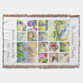 独自の14ファミリカスタムフォトコラージュを作成 スローブランケット (正面)