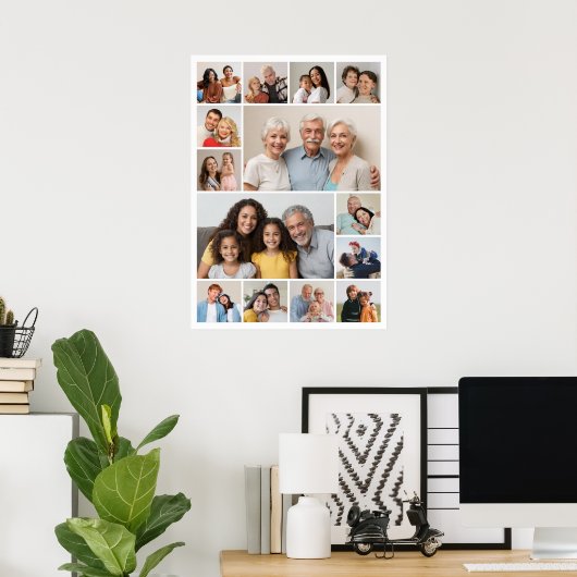 独自の14フォトコラージポスターの作成 ポスター (ホームオフィス)