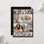 独自の14フォトコラージュあいさつを作成する カード (正面/裏面インサイチュ)