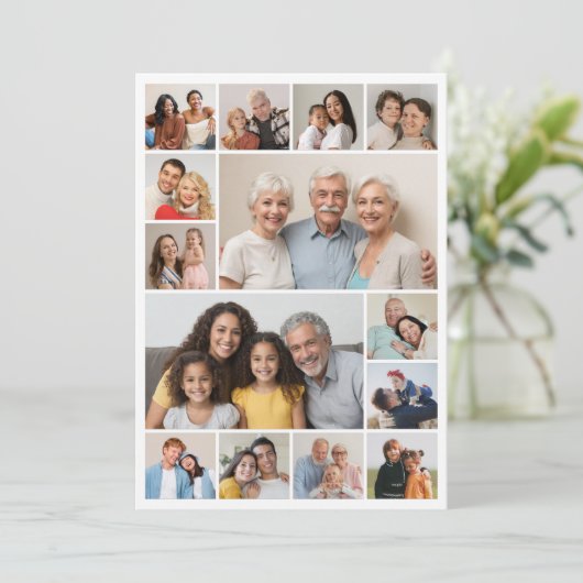 独自の14フォトコラージュあいさつを作成する カード (スタンド正面)