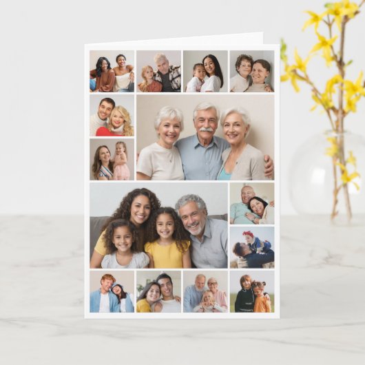 独自の14フォトコラージュを作成 カード (黄色い花)