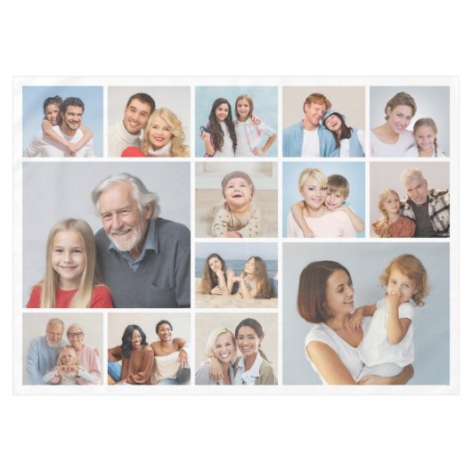 独自の14フォトコラージュを作成 テーブルクロス (正面(横))