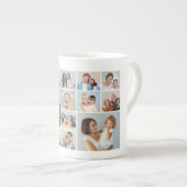 独自の14フォトコラージュを作成 ボーンチャイナマグカップ (正面右)