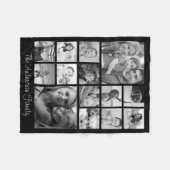 独自の14フォトコラージュカスタムファミリーを作成する フリースブランケット (正面(横))