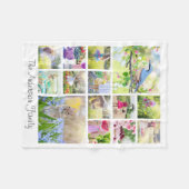 独自の14フォトコラージュカスタムファミリーを作成する フリースブランケット (正面(横))