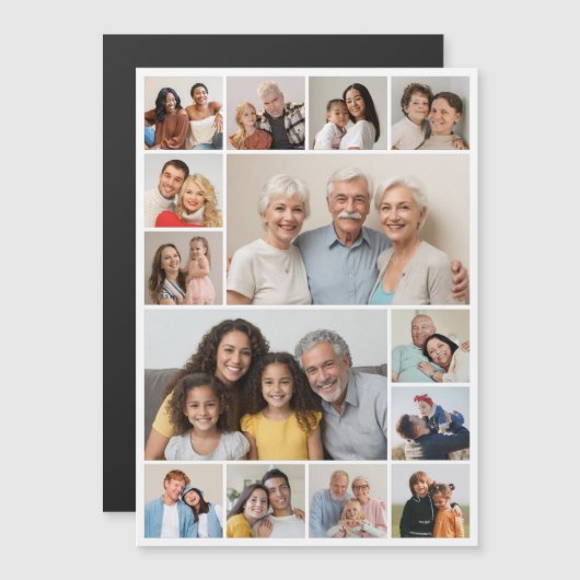 独自の14フォトコラージュ磁気カードの作成 (正面/裏面)