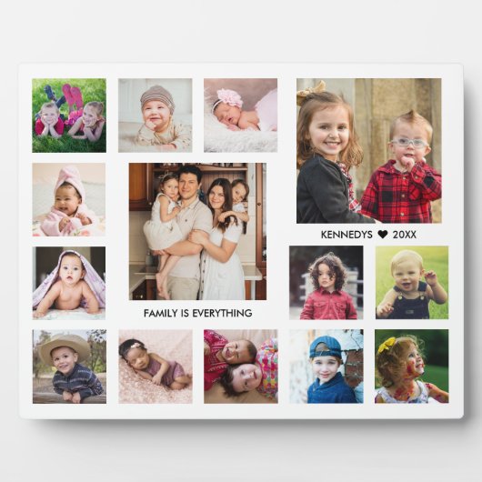 独自の14家族のフォトコラージュ引用文の作成 フォトプラーク (正面)