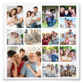 独自の14枚の写真コラージュの写真の拡大を作成 フォトプリント (正面)