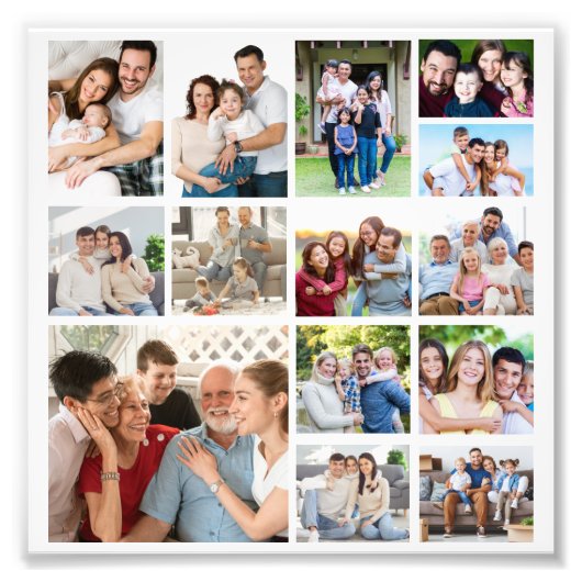 独自の14枚の写真コラージュの写真の拡大を作成 フォトプリント            (正面)