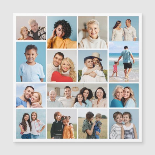 独自の15フォトコラージュ磁気カードの作成 (正面)