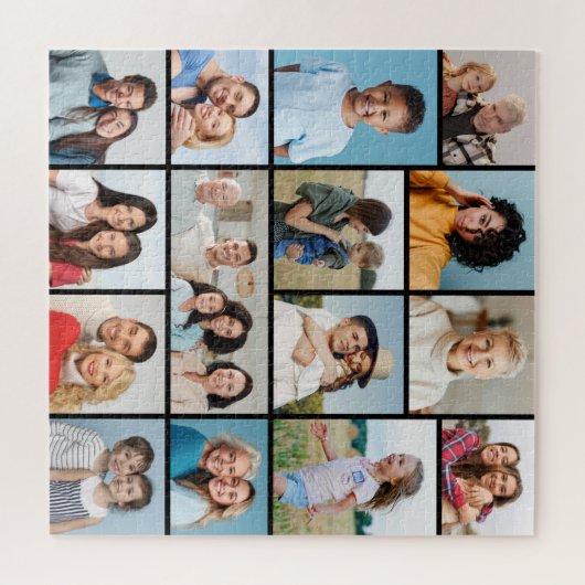 独自の15フォトコラージュ磁気カードの作成 ジグソーパズル (横)