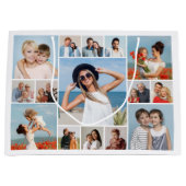 独自の15フォトコラージュ編集可能カラーを作成 ラージペーパーバッグ (正面)