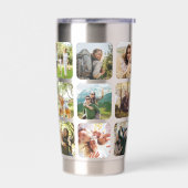 独自の15フォトパーソナライズされたコラージュを作成 保温保冷タンブラー (左面)