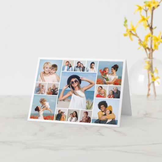 独自の15枚のフォトコラージグリーティングを作成する カード (黄色い花)