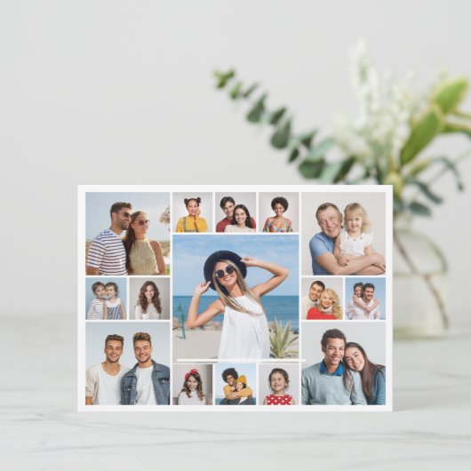 独自の15枚のフォトコラージグリーティングを作成する カード (スタンド正面)