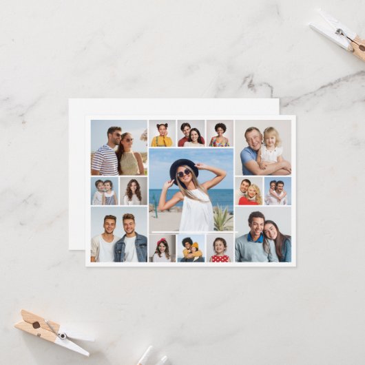 独自の15枚のフォトコラージグリーティングを作成する カード (正面/裏面インサイチュ)