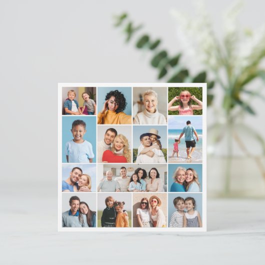 独自の15枚のフォトコラージグリーティングを作成する カード (スタンド正面)