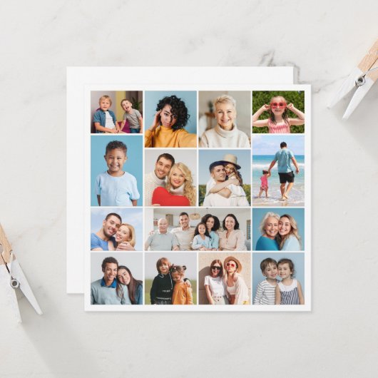 独自の15枚のフォトコラージグリーティングを作成する カード (正面/裏面インサイチュ)