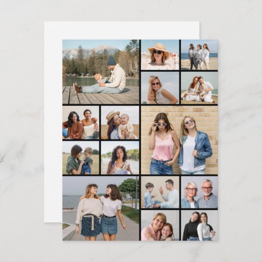 独自の15枚のフォトコラージグリーティングカードを作成する (正面/裏面)