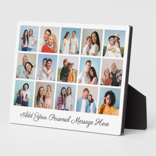 独自の15枚のフォトコラージュを作成する挨拶を追加する フォトプラーク (側面)